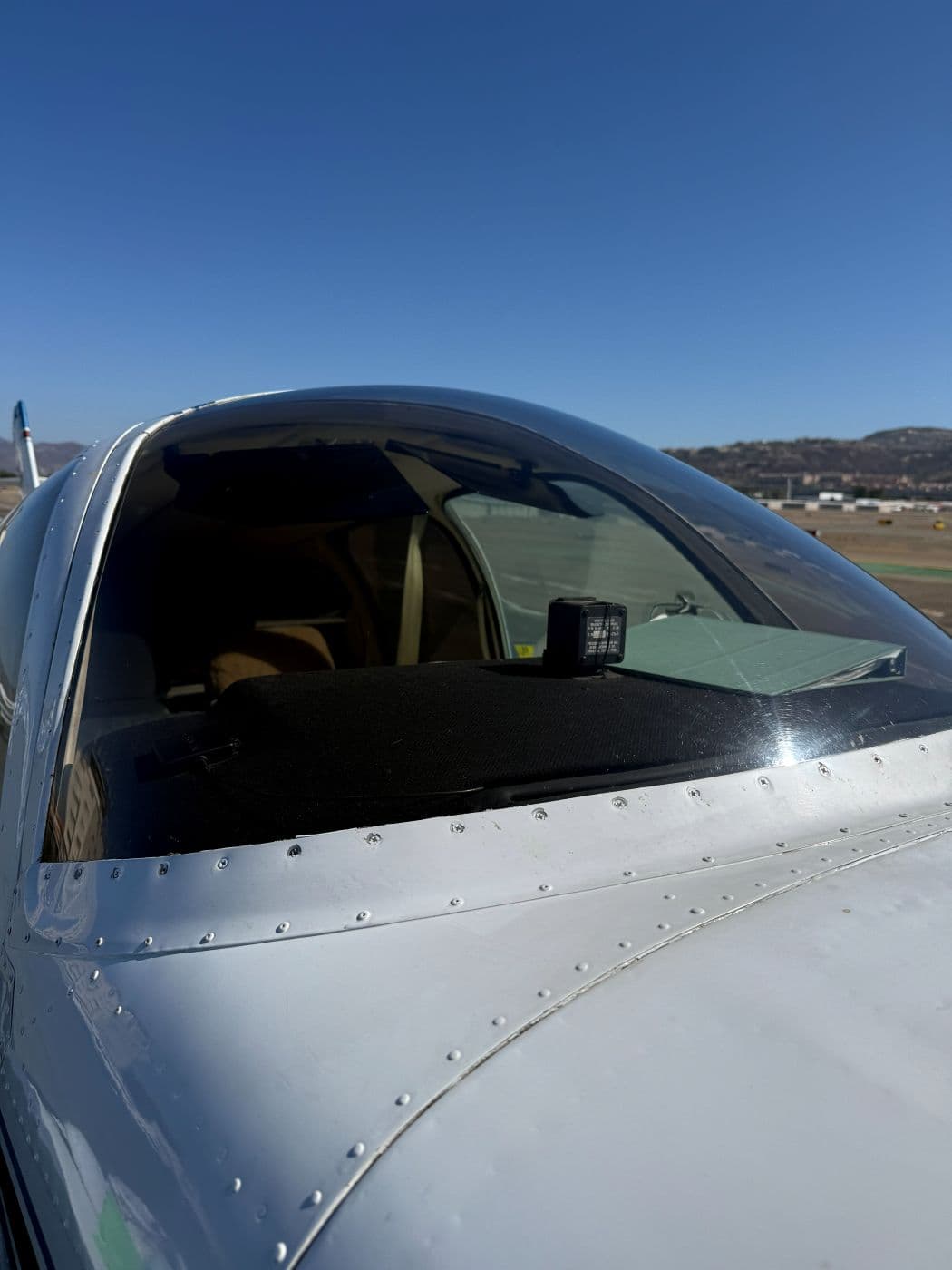 Windshield and nose, clean