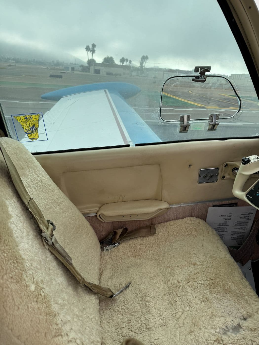 Cabin seats and carpet before cleaning